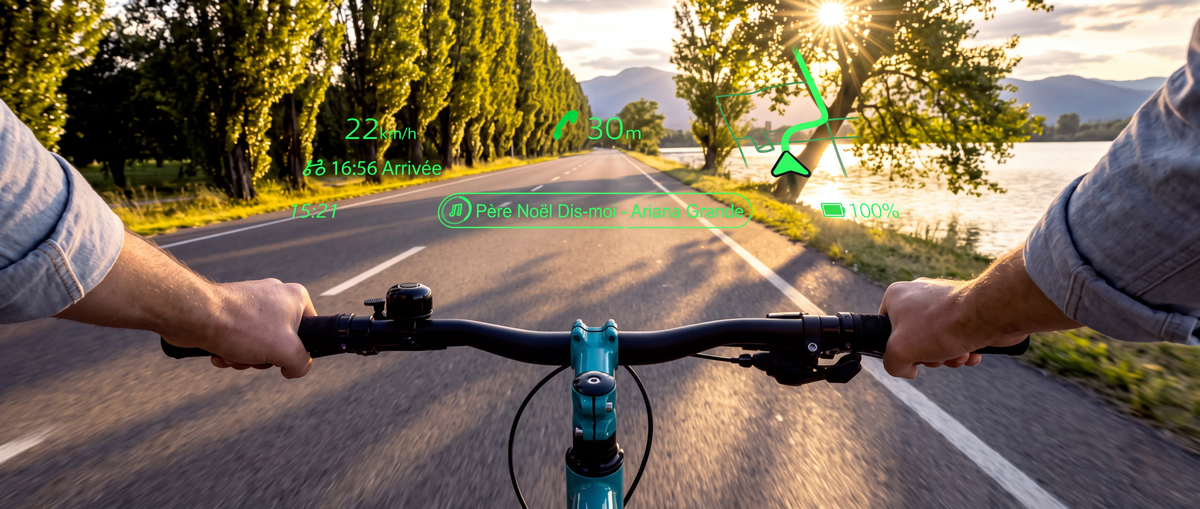 Navigation affichée pendant une promenade à vélo